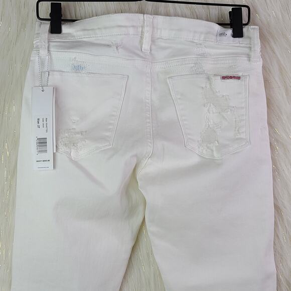 NEW Hudson Ankle Krista Super Skinny White Distressed Stretch Jeans Size 27 - Picture 9 of 13